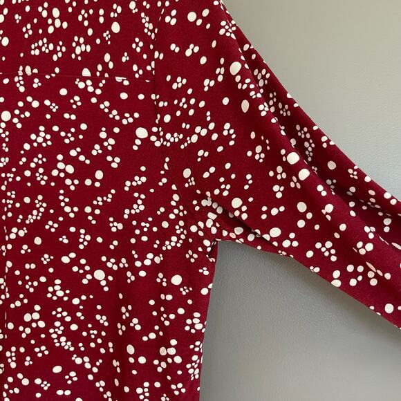 Woolovers Irregular Spot Red‎ Jersey Print 3/4 Sleeve Shirt Size Medium Classic - Picture 15 of 16